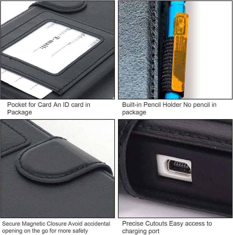 YouKnow PU Leather Protective Case for Texas Instruments TI-84 Plus CE Color Graphing Calculator with ID Card Slot (Only Case) (Black) - Image 4